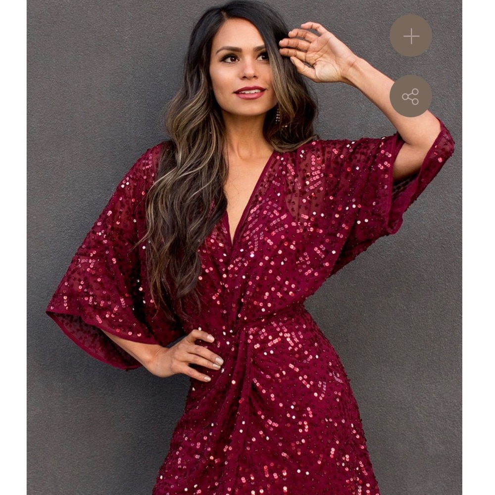 NWT Joyfolie ‘Vera’ sequin twist dress burgundy